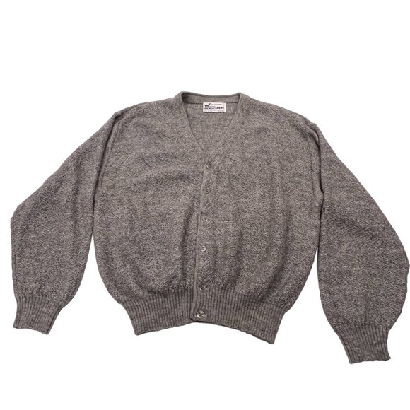 Giorgio Andre Men’s Alpaca Golf Cardigan, Vintage, Heather Gray, M - Picture 1 of 7